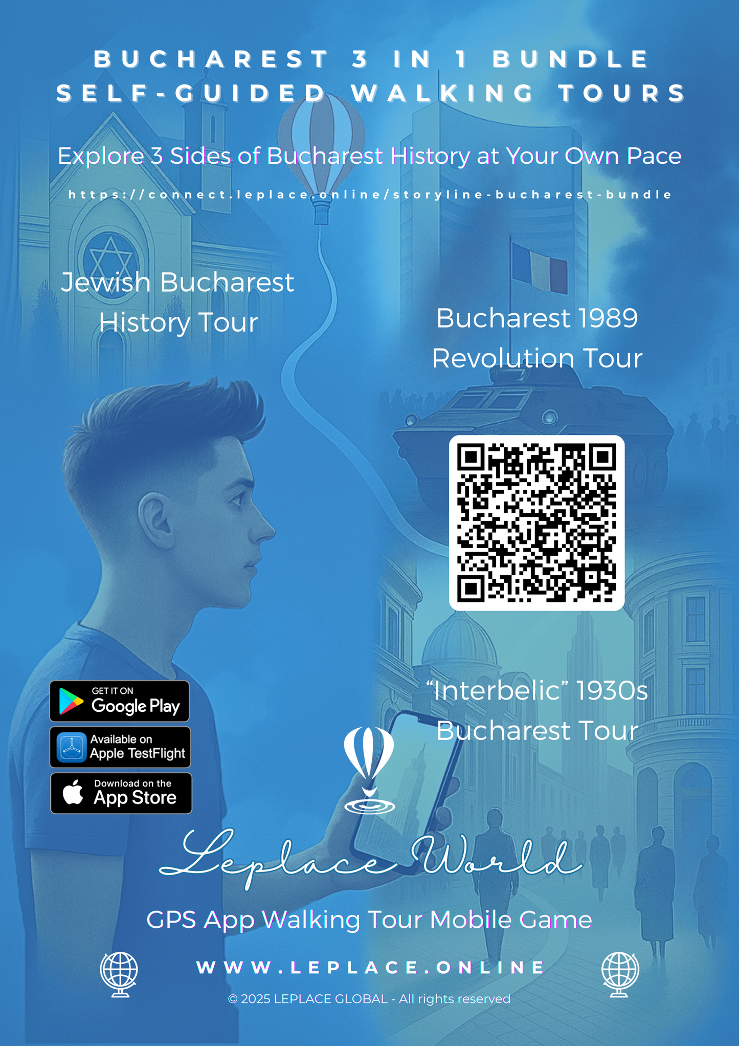 Bucharest 3 in 1 Bundle Smartphone App Walking Tour
