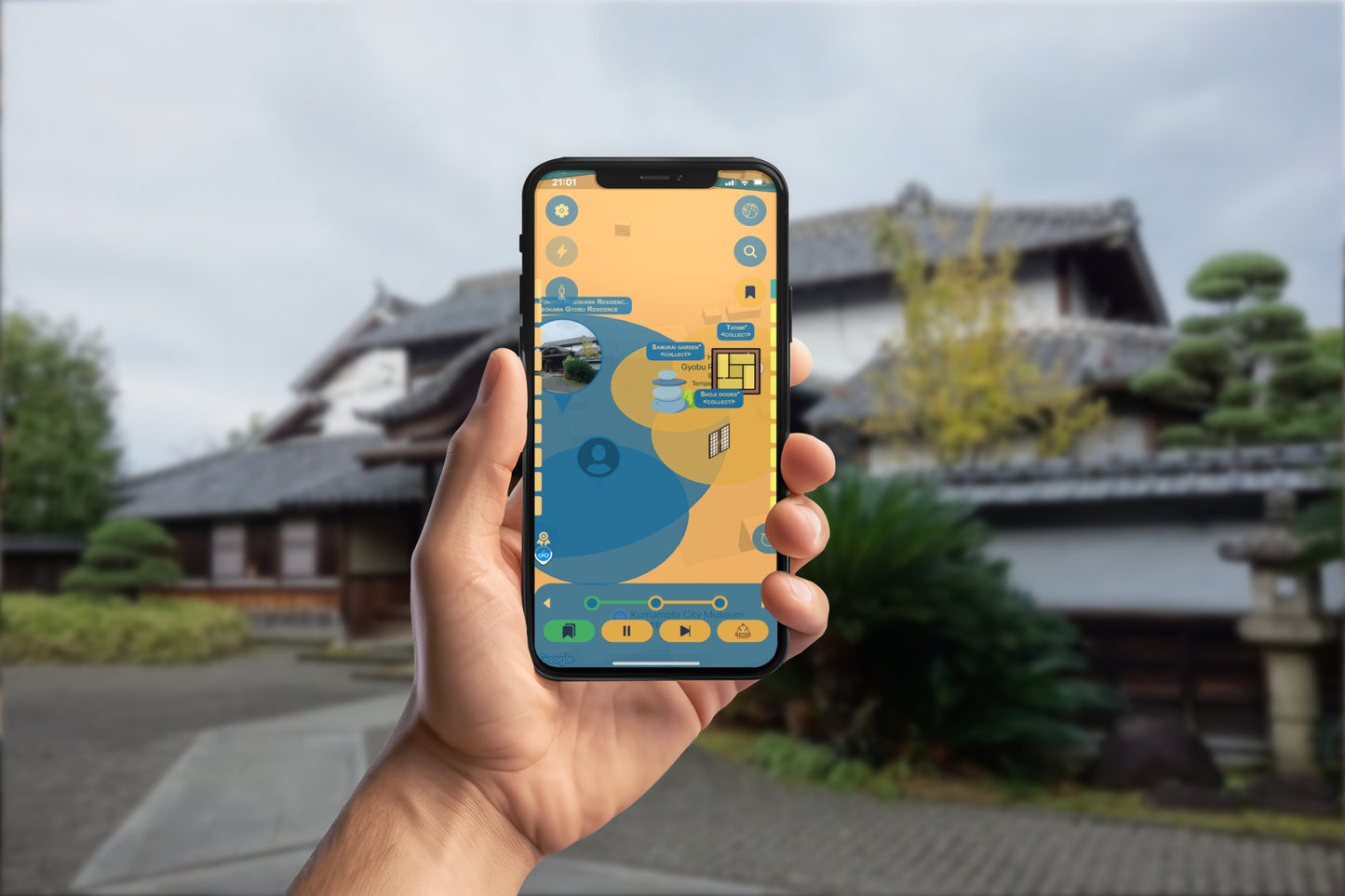 Kumamoto's Kinmasa's Kingdom Smartphone App Walking Tour