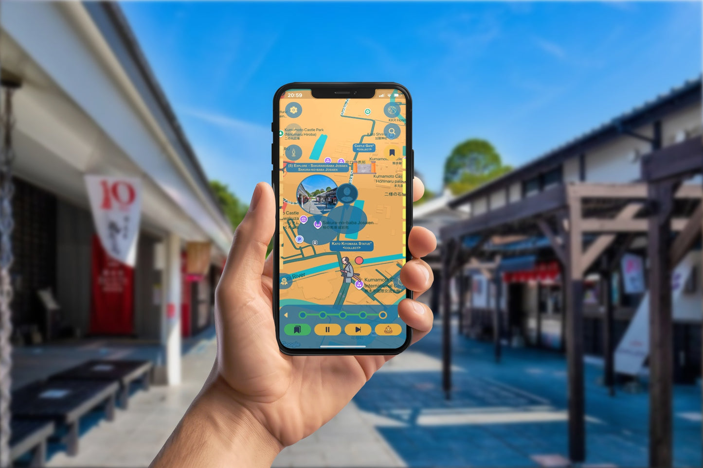 Kumamoto's Kinmasa's Kingdom Smartphone App Walking Tour